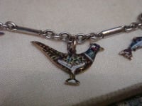Image 2 of EDWARDIAN 9CT 15CT  GOLD ENAMEL ANIMAL BRACELET HUNTING SCENES 6G