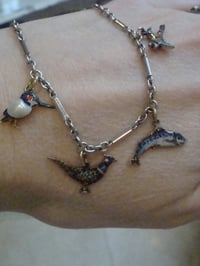 Image 13 of EDWARDIAN 9CT 15CT  GOLD ENAMEL ANIMAL BRACELET HUNTING SCENES 6G