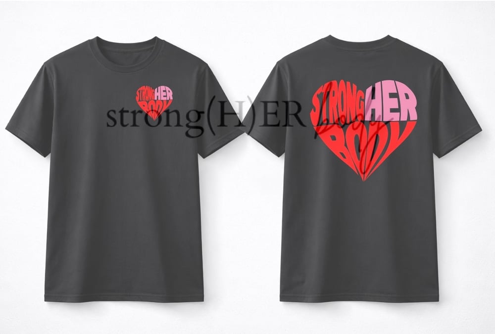 Image of Black StrongHER Body Heart Logo Tee