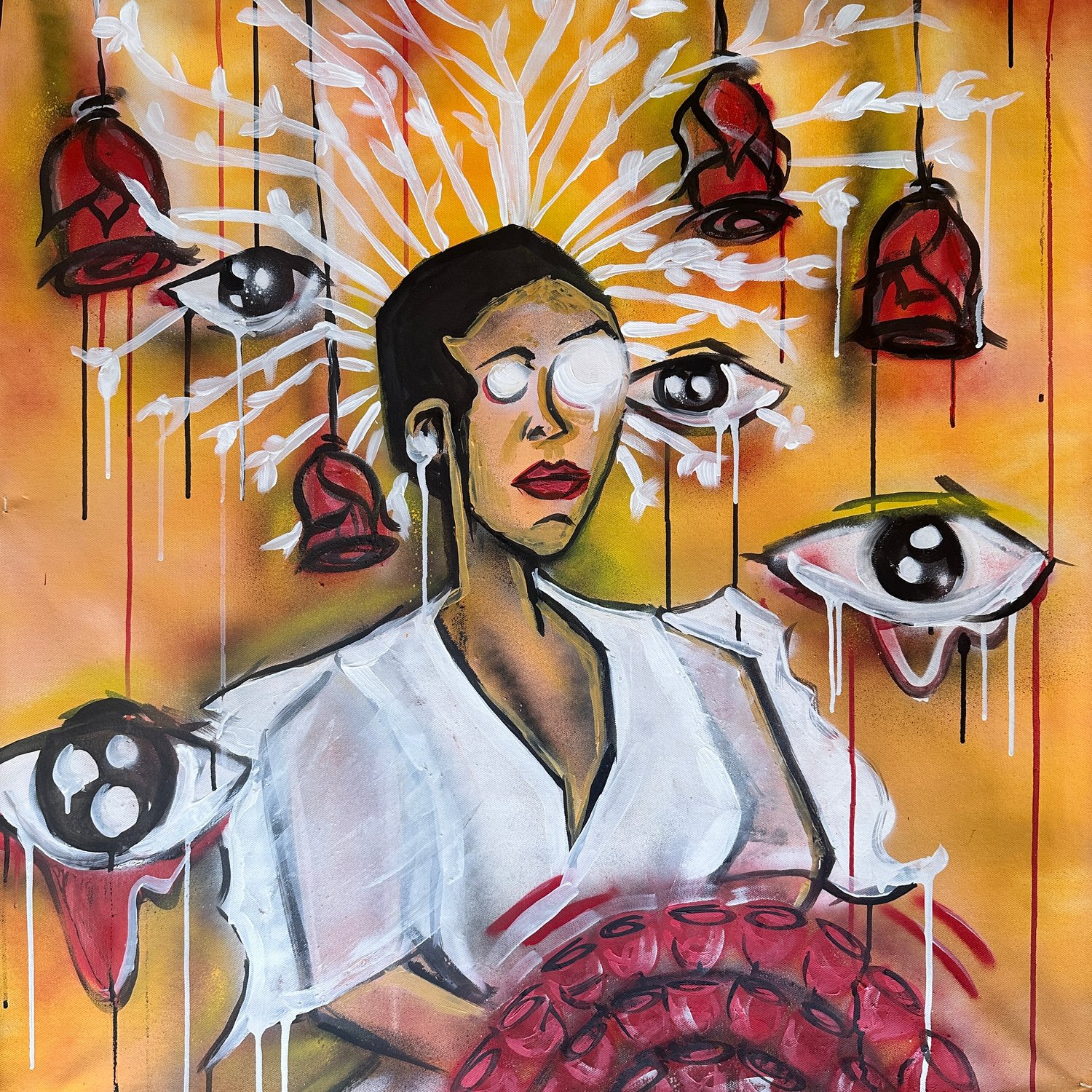 THANK GOD - MIXED MEDIA on CANVAS - 30 x 30in Original Work