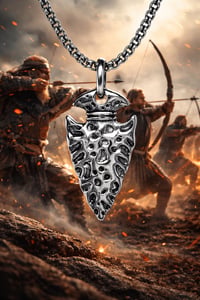 Image 1 of 👑The Armored Kingdom Warlord Arrowhead Necklace 