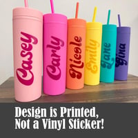 Image 2 of Personalized Tumblers with Lid and Straw, Pastel Tumblers, Bachelorette Party Favors, Custom Cups...