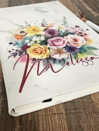 Image 2 of Family Bouquet Personalized Notebook - Birth Month Flowers - Custom Journal - Custom Sketchbook -...