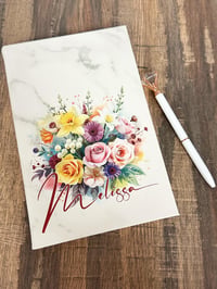 Image 3 of Family Bouquet Personalized Notebook - Birth Month Flowers - Custom Journal - Custom Sketchbook -...