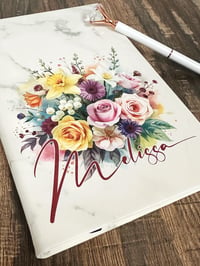 Image 4 of Family Bouquet Personalized Notebook - Birth Month Flowers - Custom Journal - Custom Sketchbook -...