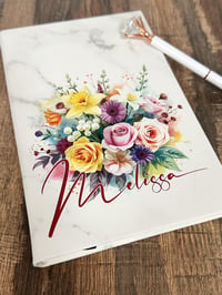 Image 5 of Family Bouquet Personalized Notebook - Birth Month Flowers - Custom Journal - Custom Sketchbook -...