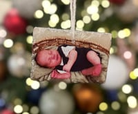 Image 1 of Photo Christmas Ornament - Slate Christmas Ornament - Custom Christmas Ornament - Photo Slate Chr...