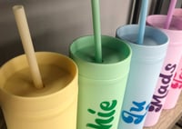 Image 10 of Personalized Tumblers with Lid and Straw, Pastel Tumblers, Bachelorette Party Favors, Custom Cups...