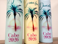 Image 7 of Vacation Tumblers - Girls Trip Gifts - 16 ounce Acrylic Tumblers with Lid and Straw - UV Printed ...