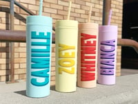 Image 8 of Personalized Tumbler with Shadow Font Name, Lid and Straw, UV Printed Tumbler with Lid and Straw,...