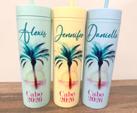 Image 8 of Vacation Tumblers - Girls Trip Gifts - 16 ounce Acrylic Tumblers with Lid and Straw - UV Printed ...