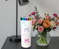 Image 1 of UV Printed Insulated Tumbler - Bow Tumbler - Coquette - Cottagecore - 22 oz Tumbler - Whimsical