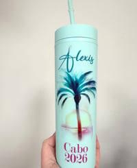 Image 9 of Vacation Tumblers - Girls Trip Gifts - 16 ounce Acrylic Tumblers with Lid and Straw - UV Printed ...