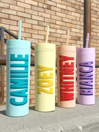 Image 10 of Personalized Tumbler with Shadow Font Name, Lid and Straw, UV Printed Tumbler with Lid and Straw,...