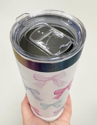 Image 4 of UV Printed Insulated Tumbler - Bow Tumbler - Coquette - Cottagecore - 22 oz Tumbler - Whimsical
