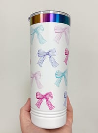 Image 5 of UV Printed Insulated Tumbler - Bow Tumbler - Coquette - Cottagecore - 22 oz Tumbler - Whimsical