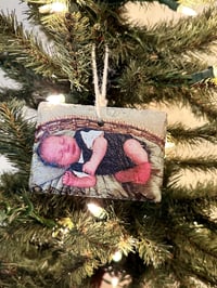 Image 4 of Photo Christmas Ornament - Slate Christmas Ornament - Custom Christmas Ornament - Photo Slate Chr...