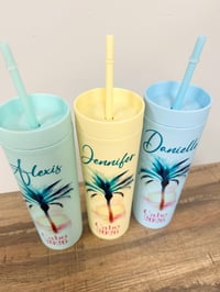 Image 10 of Vacation Tumblers - Girls Trip Gifts - 16 ounce Acrylic Tumblers with Lid and Straw - UV Printed ...