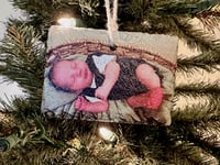 Image 5 of Photo Christmas Ornament - Slate Christmas Ornament - Custom Christmas Ornament - Photo Slate Chr...