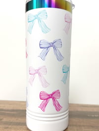 Image 6 of UV Printed Insulated Tumbler - Bow Tumbler - Coquette - Cottagecore - 22 oz Tumbler - Whimsical