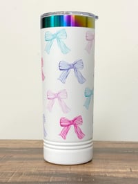 Image 7 of UV Printed Insulated Tumbler - Bow Tumbler - Coquette - Cottagecore - 22 oz Tumbler - Whimsical