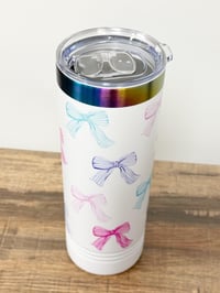 Image 8 of UV Printed Insulated Tumbler - Bow Tumbler - Coquette - Cottagecore - 22 oz Tumbler - Whimsical