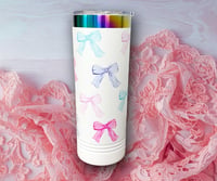Image 9 of UV Printed Insulated Tumbler - Bow Tumbler - Coquette - Cottagecore - 22 oz Tumbler - Whimsical