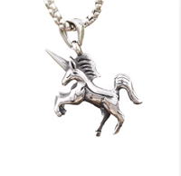 Image 7 of 👑The Armored Kingdom Silverhorn Unicorn Necklace 