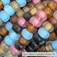 Image 1 of 5/0 Aged Matted Candyland Bugles (Czech Glass) — Choose Size