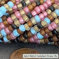 Image 2 of 5/0 Aged Matted Candyland Bugles (Czech Glass) — Choose Size