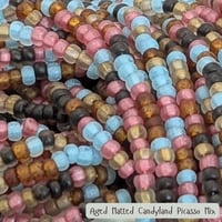 Image 3 of 5/0 Aged Matted Candyland Bugles (Czech Glass) — Choose Size
