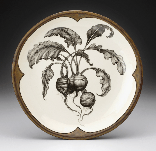  Round Serving Platter (Beets, Mushrooms, Artichoke, or Bat) - Image 1 of 4