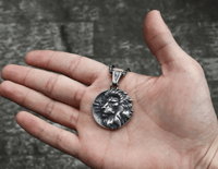 Image 3 of 👑The Armored Kingdom Lion of the Iron Pride Necklace-Stainless Steel-Detailed Lion Head Design