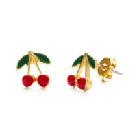 Image 3 of Sweet Cherry Stud Earrings 