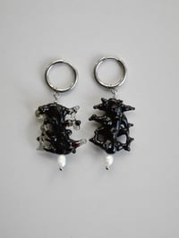 Image 3 of Black Coral Earrings