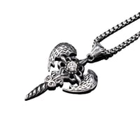 Image 3 of 👑The Armored Kingdom Guardian's WingedBlade Necklace 