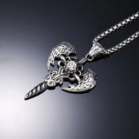 Image 5 of 👑The Armored Kingdom Guardian's WingedBlade Necklace 