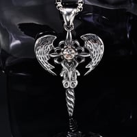 Image 6 of 👑The Armored Kingdom Guardian's WingedBlade Necklace 