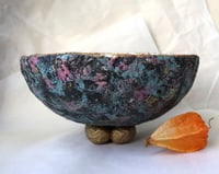 Image 3 of Handmade Paper Mache Bowl with Ferns | Botanical Eco Decor – ArtMood