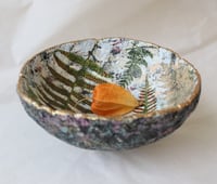 Image 9 of Handmade Paper Mache Bowl with Ferns | Botanical Eco Decor – ArtMood