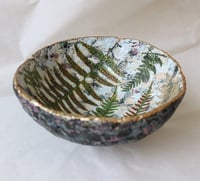 Image 1 of Handmade Paper Mache Bowl with Ferns | Botanical Eco Decor – ArtMood