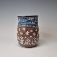 Image 2 of 16 oz. Snowy Village of Tiny Houses with Twinkle Lights as Night rim 01202602