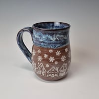 Image 4 of 16 oz. Snowy Village of Tiny Houses with Twinkle Lights as Night rim 01202602
