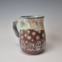 Image 4 of 16 oz. Snowy Village of Tiny Houses with Snow-covered Colored Lights rim 01202603