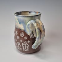 Image 6 of 16 oz. Snowy Village of Tiny Houses with Snow-covered Colored Lights rim 01202603