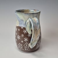 Image 4 of 20 oz. Snowy Village of Tiny Houses with Snow-covered Colored Lights rim 01202605