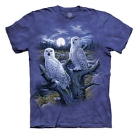 Image 1 of SNOWY OWLS ON THE PRAIRIE PURPLE SHORT SLEEVE SHIRT 