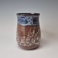 Image 2 of 16 oz. Cozy cabins set in the forest with Twinkle Lights as Night rim 01202608