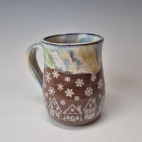 Image 3 of 16 oz. Snowy Village of Tiny Houses with Snow-covered Colored Lights rim 01202609