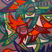 Image 3 of Hawk - 36 x 48" Paint & marker on paper